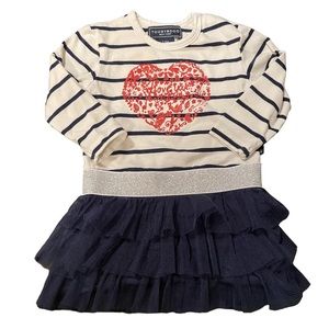 TobyDoo One Piece navy/white Striped Dress, sz 3-6 months.